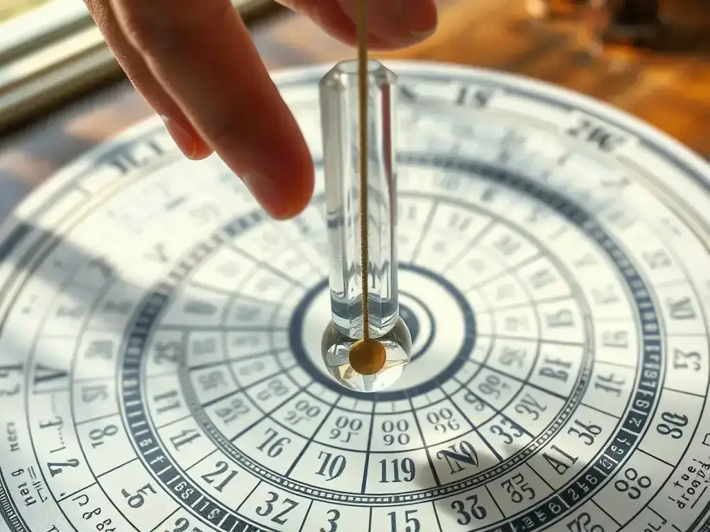 A digital illustration of a wave or pendulum, representing the mastery of rhythm and polarity, and the conscious creation of reality instead of being a victim of circumstance.